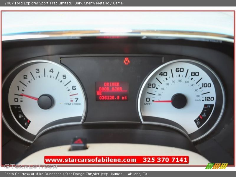 Dark Cherry Metallic / Camel 2007 Ford Explorer Sport Trac Limited