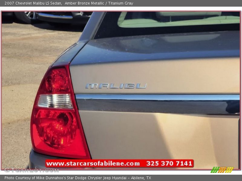 Amber Bronze Metallic / Titanium Gray 2007 Chevrolet Malibu LS Sedan
