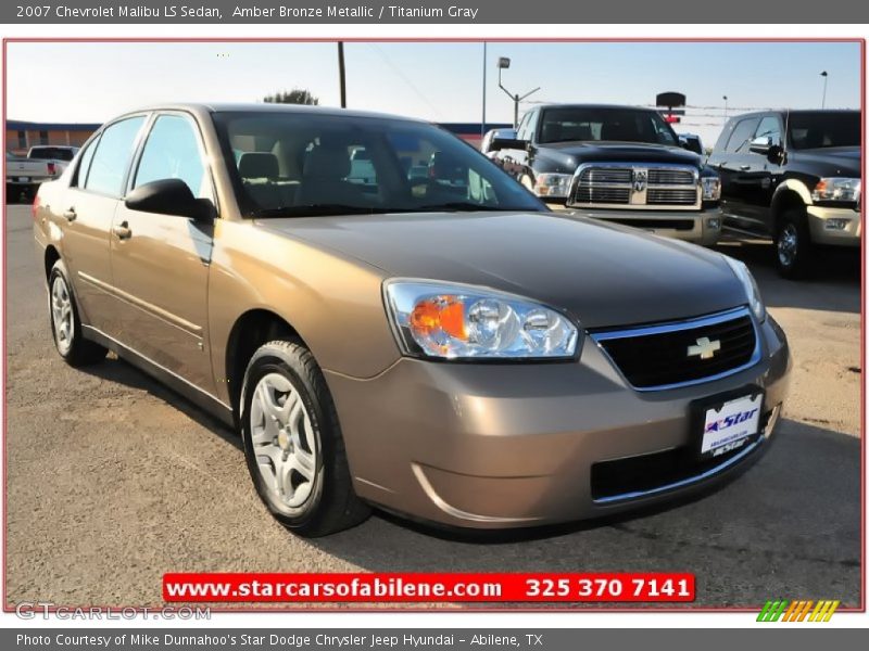 Amber Bronze Metallic / Titanium Gray 2007 Chevrolet Malibu LS Sedan