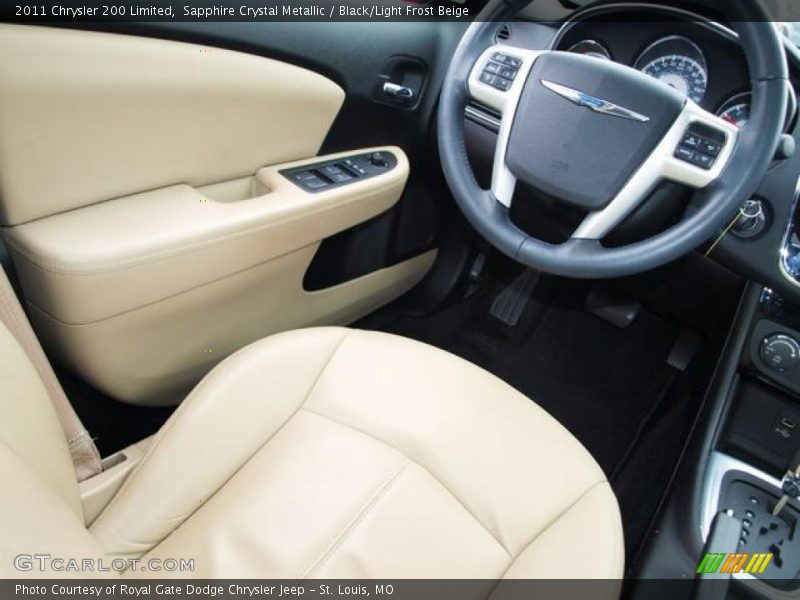 Sapphire Crystal Metallic / Black/Light Frost Beige 2011 Chrysler 200 Limited