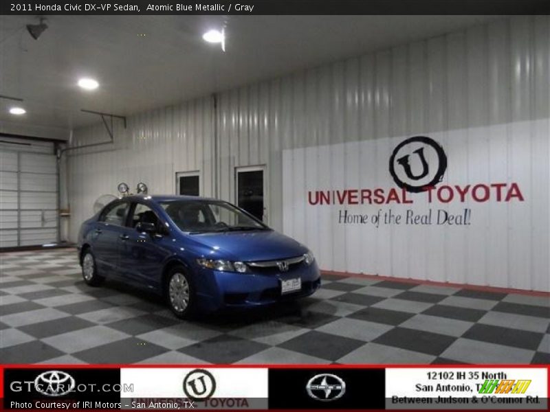 Atomic Blue Metallic / Gray 2011 Honda Civic DX-VP Sedan