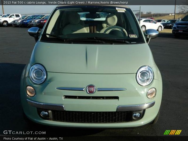 Verde Chiaro (Light Green) / Marrone/Avorio (Brown/Ivory) 2013 Fiat 500 c cabrio Lounge