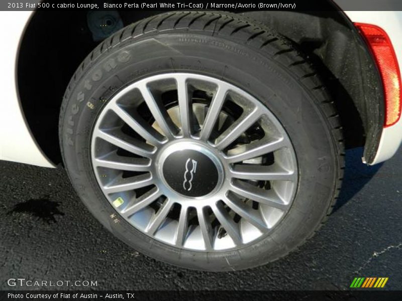 Bianco Perla (Pearl White Tri-Coat) / Marrone/Avorio (Brown/Ivory) 2013 Fiat 500 c cabrio Lounge