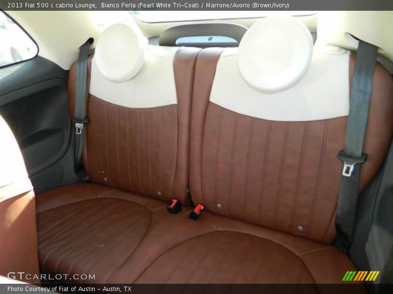 Bianco Perla (Pearl White Tri-Coat) / Marrone/Avorio (Brown/Ivory) 2013 Fiat 500 c cabrio Lounge