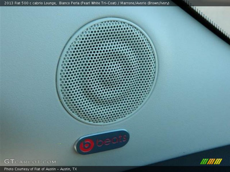 Bianco Perla (Pearl White Tri-Coat) / Marrone/Avorio (Brown/Ivory) 2013 Fiat 500 c cabrio Lounge