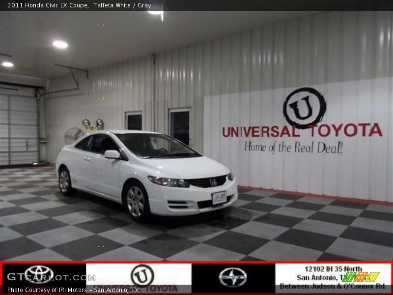 Taffeta White / Gray 2011 Honda Civic LX Coupe