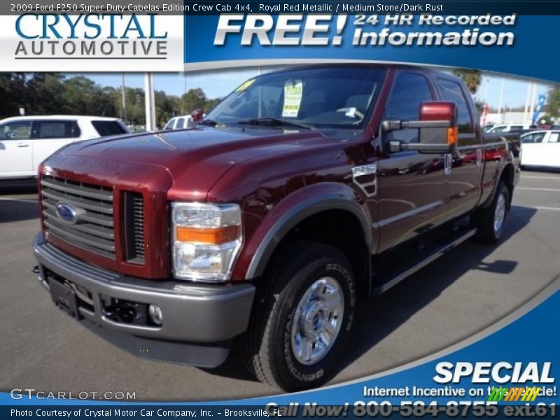 Royal Red Metallic / Medium Stone/Dark Rust 2009 Ford F250 Super Duty Cabelas Edition Crew Cab 4x4