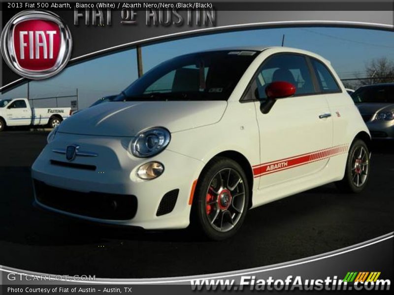 Bianco (White) / Abarth Nero/Nero (Black/Black) 2013 Fiat 500 Abarth