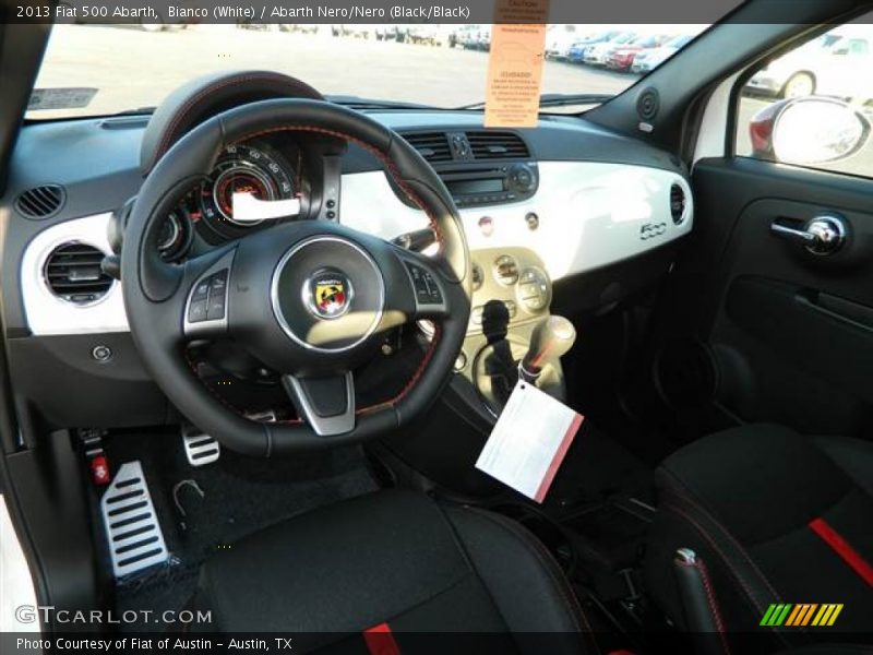 Bianco (White) / Abarth Nero/Nero (Black/Black) 2013 Fiat 500 Abarth