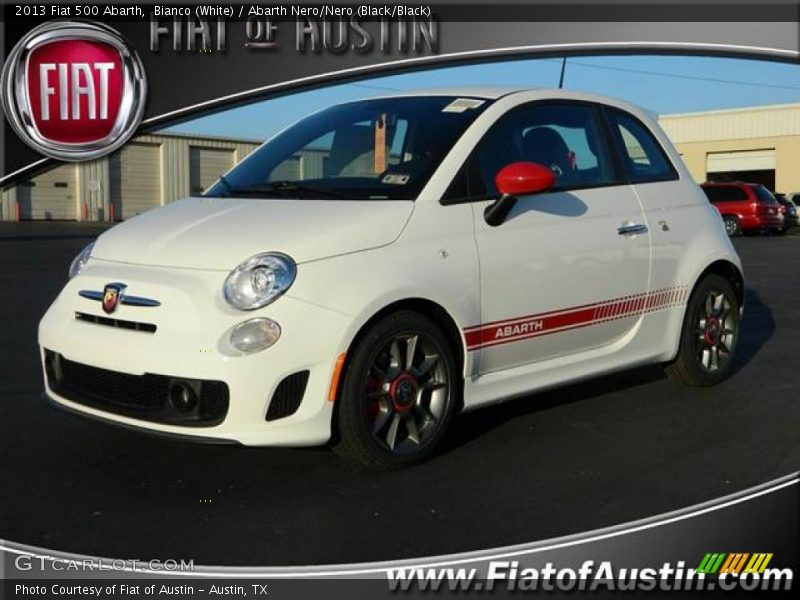 Bianco (White) / Abarth Nero/Nero (Black/Black) 2013 Fiat 500 Abarth