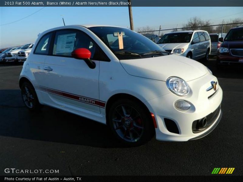 Bianco (White) / Abarth Nero/Nero (Black/Black) 2013 Fiat 500 Abarth