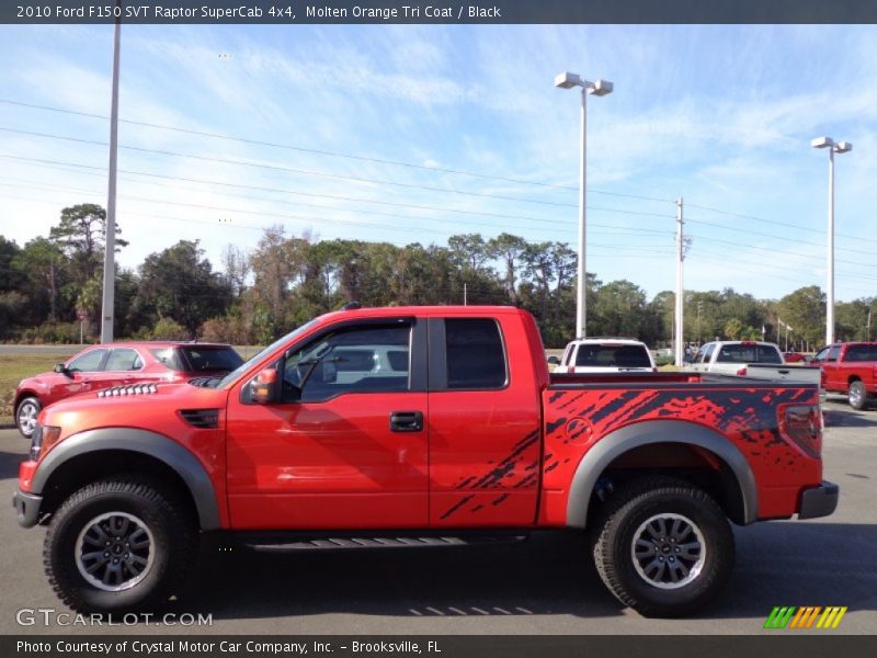 Molten Orange Tri Coat / Black 2010 Ford F150 SVT Raptor SuperCab 4x4