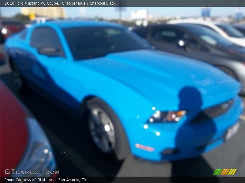 Grabber Blue / Charcoal Black 2010 Ford Mustang V6 Coupe