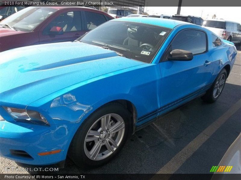 Grabber Blue / Charcoal Black 2010 Ford Mustang V6 Coupe