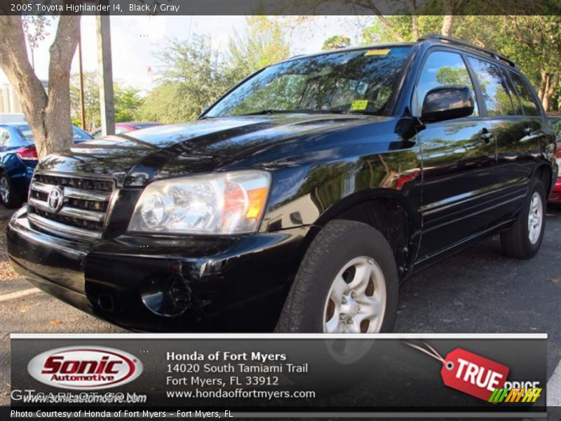 Black / Gray 2005 Toyota Highlander I4