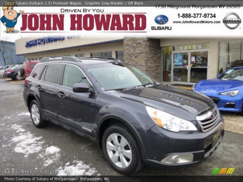 Graphite Gray Metallic / Off Black 2011 Subaru Outback 2.5i Premium Wagon