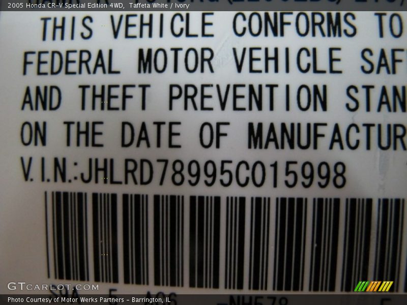 Taffeta White / Ivory 2005 Honda CR-V Special Edition 4WD