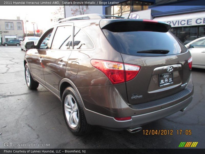 Sahara Bronze Metallic / Beige Leather 2011 Hyundai Veracruz Limited AWD