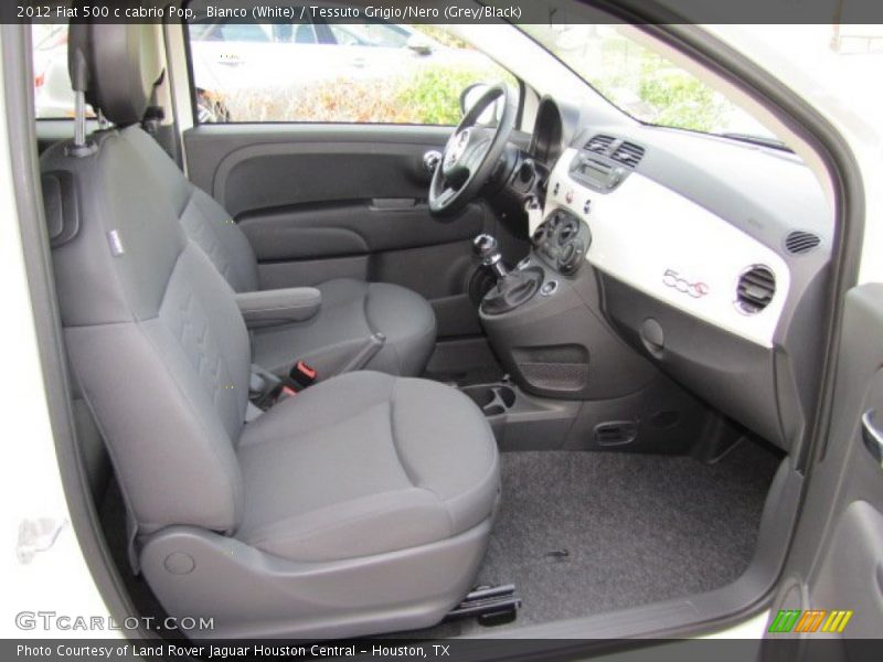 Bianco (White) / Tessuto Grigio/Nero (Grey/Black) 2012 Fiat 500 c cabrio Pop