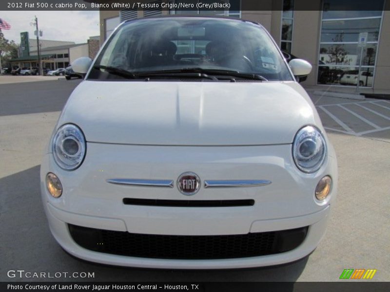 Bianco (White) / Tessuto Grigio/Nero (Grey/Black) 2012 Fiat 500 c cabrio Pop