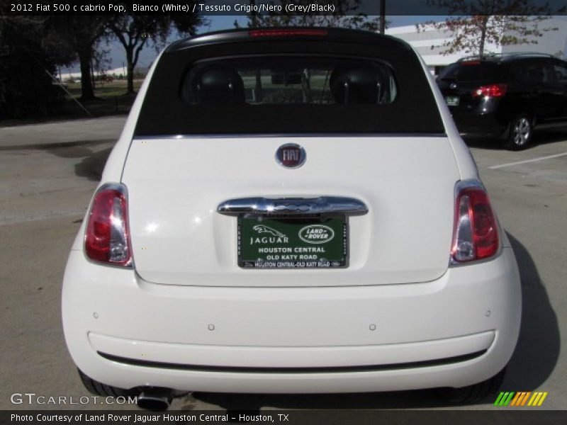 Bianco (White) / Tessuto Grigio/Nero (Grey/Black) 2012 Fiat 500 c cabrio Pop