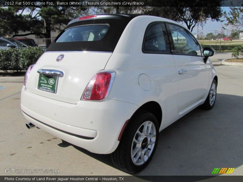 Bianco (White) / Tessuto Grigio/Nero (Grey/Black) 2012 Fiat 500 c cabrio Pop