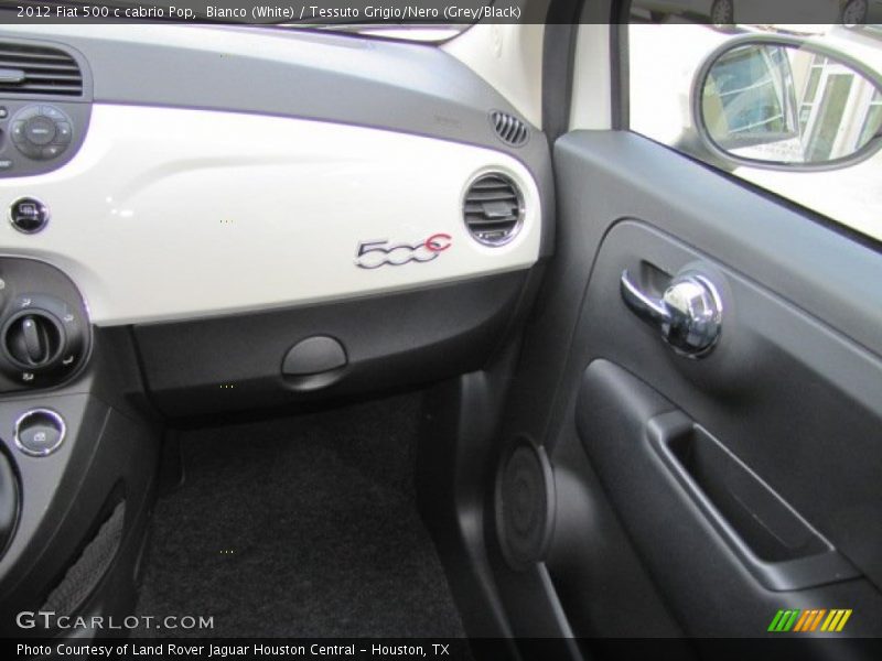Bianco (White) / Tessuto Grigio/Nero (Grey/Black) 2012 Fiat 500 c cabrio Pop