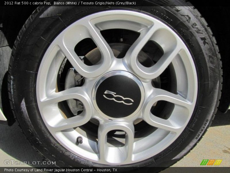 Bianco (White) / Tessuto Grigio/Nero (Grey/Black) 2012 Fiat 500 c cabrio Pop
