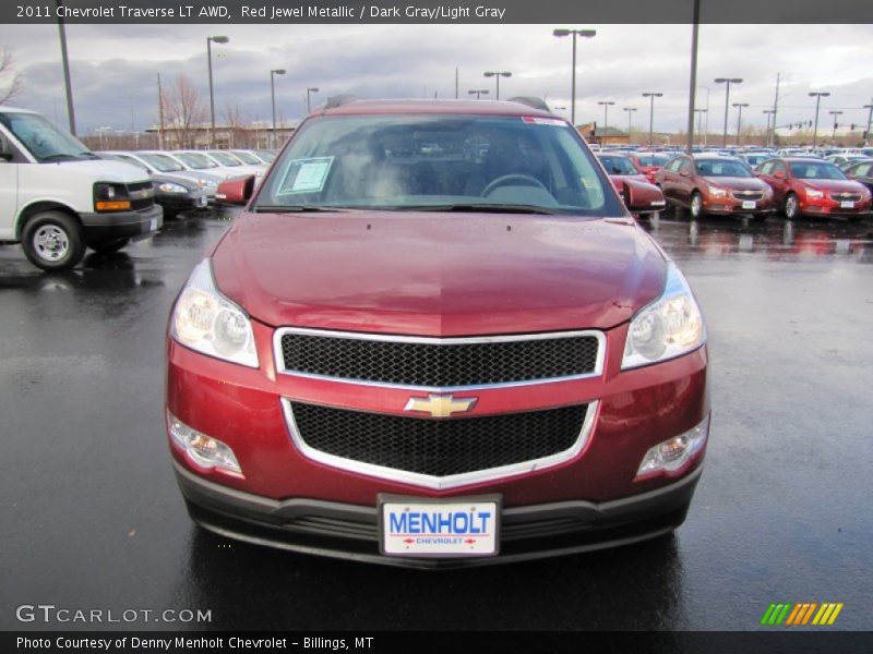 Red Jewel Metallic / Dark Gray/Light Gray 2011 Chevrolet Traverse LT AWD