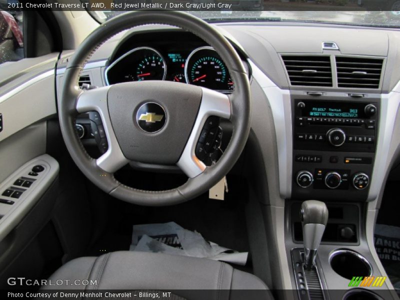 Red Jewel Metallic / Dark Gray/Light Gray 2011 Chevrolet Traverse LT AWD