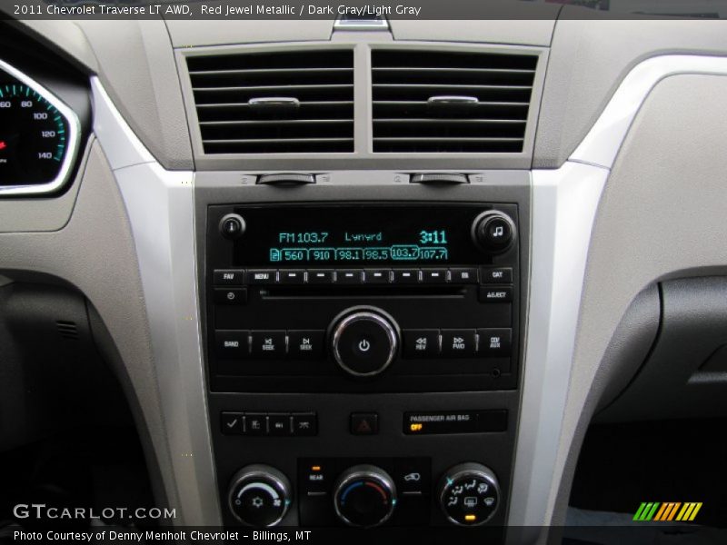 Red Jewel Metallic / Dark Gray/Light Gray 2011 Chevrolet Traverse LT AWD