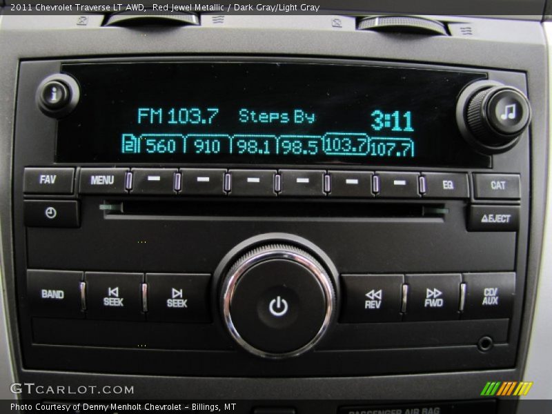 Red Jewel Metallic / Dark Gray/Light Gray 2011 Chevrolet Traverse LT AWD