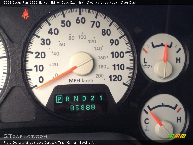 Bright Silver Metallic / Medium Slate Gray 2008 Dodge Ram 1500 Big Horn Edition Quad Cab