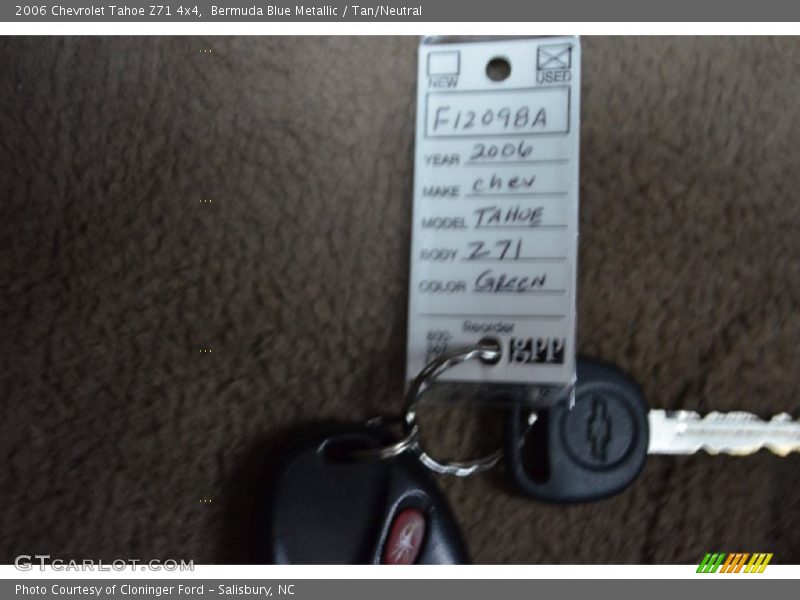 Bermuda Blue Metallic / Tan/Neutral 2006 Chevrolet Tahoe Z71 4x4