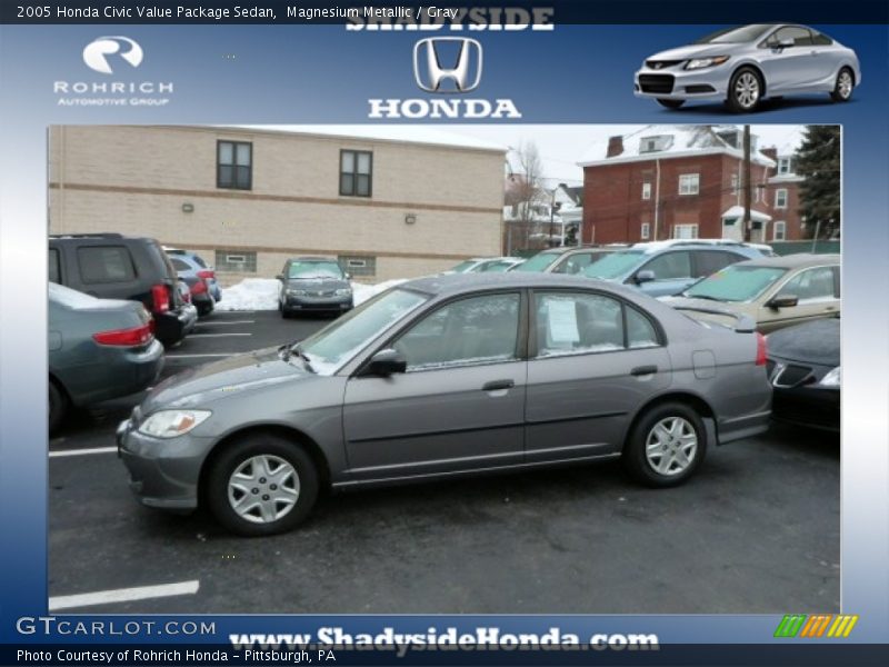 Magnesium Metallic / Gray 2005 Honda Civic Value Package Sedan