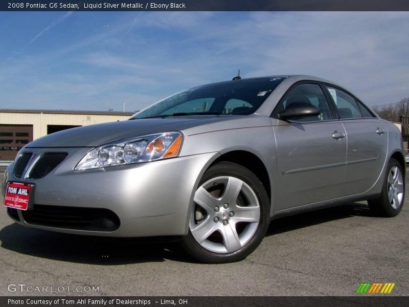 Liquid Silver Metallic / Ebony Black 2008 Pontiac G6 Sedan
