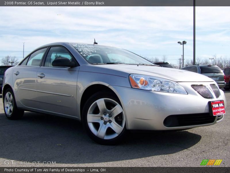 Liquid Silver Metallic / Ebony Black 2008 Pontiac G6 Sedan