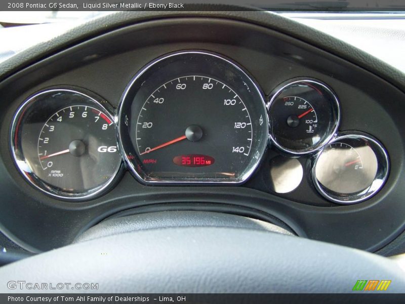 Liquid Silver Metallic / Ebony Black 2008 Pontiac G6 Sedan