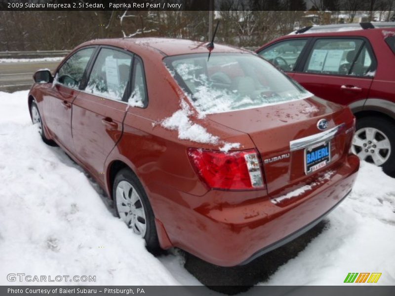 Paprika Red Pearl / Ivory 2009 Subaru Impreza 2.5i Sedan