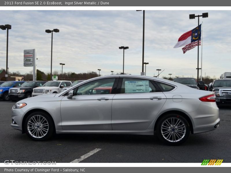 Ingot Silver Metallic / Dune 2013 Ford Fusion SE 2.0 EcoBoost