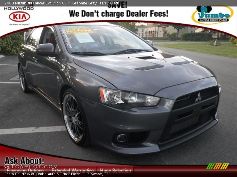 Graphite Gray Pearl / Black 2008 Mitsubishi Lancer Evolution GSR