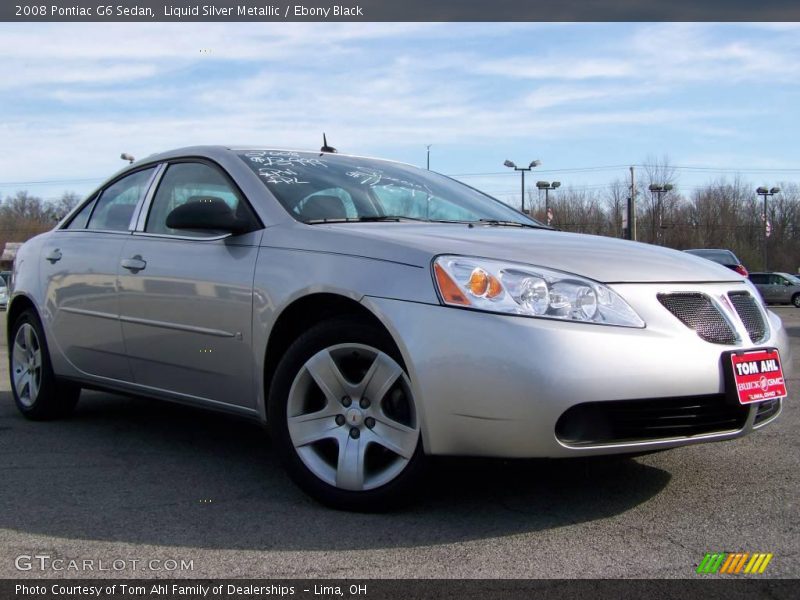 Liquid Silver Metallic / Ebony Black 2008 Pontiac G6 Sedan