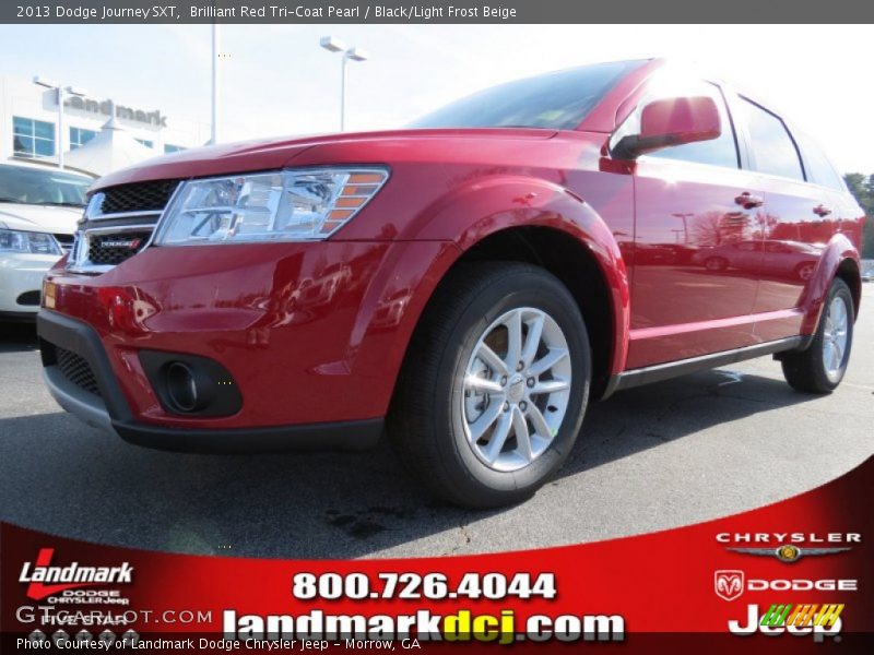 Brilliant Red Tri-Coat Pearl / Black/Light Frost Beige 2013 Dodge Journey SXT