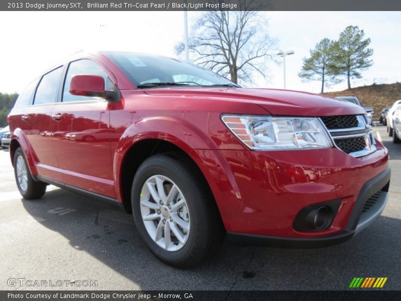 Brilliant Red Tri-Coat Pearl / Black/Light Frost Beige 2013 Dodge Journey SXT