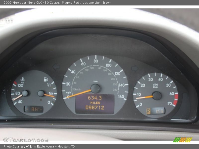 Magma Red / designo Light Brown 2002 Mercedes-Benz CLK 430 Coupe