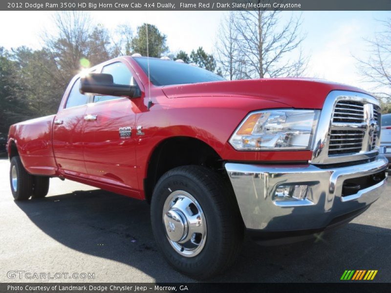 Flame Red / Dark Slate/Medium Graystone 2012 Dodge Ram 3500 HD Big Horn Crew Cab 4x4 Dually