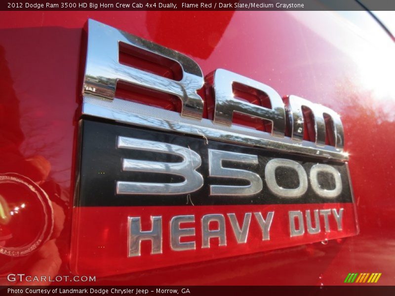 Flame Red / Dark Slate/Medium Graystone 2012 Dodge Ram 3500 HD Big Horn Crew Cab 4x4 Dually