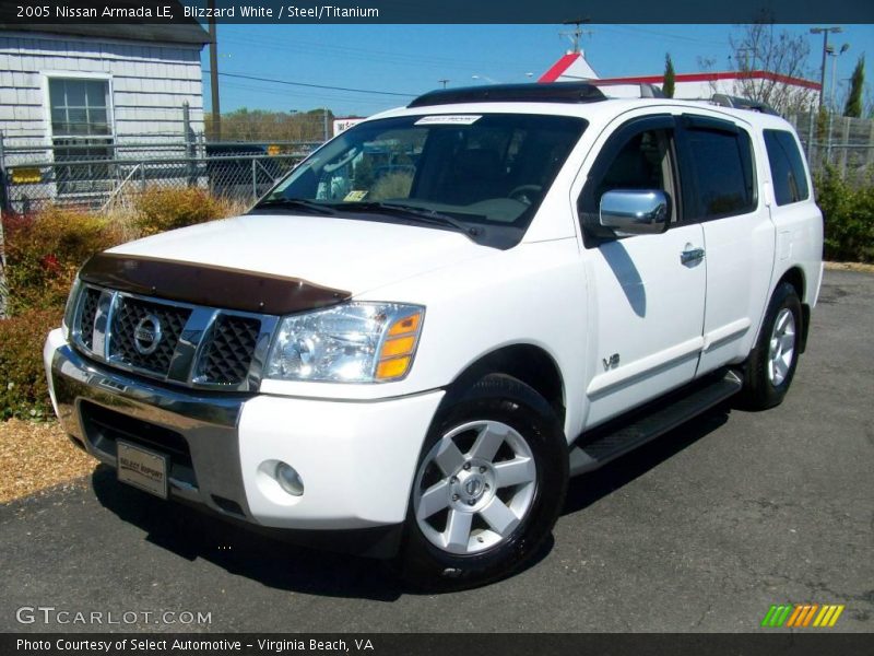 Blizzard White / Steel/Titanium 2005 Nissan Armada LE