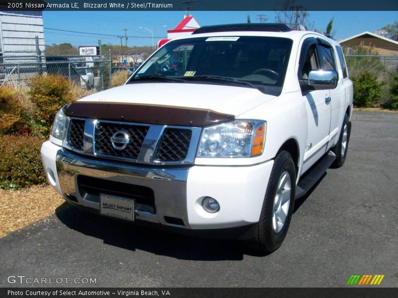Blizzard White / Steel/Titanium 2005 Nissan Armada LE