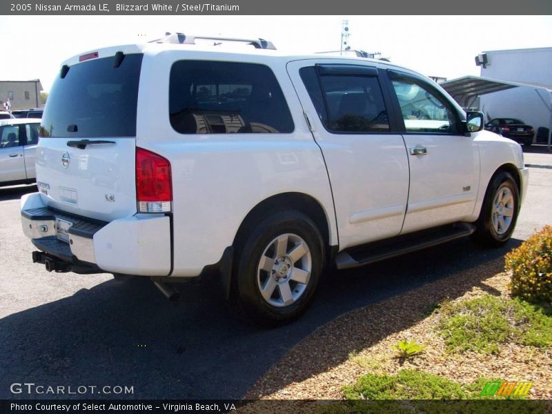 Blizzard White / Steel/Titanium 2005 Nissan Armada LE